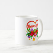 Name der Großmutter ändern - Babushka Herz und Blu Kaffeetasse (VorderseiteRechts)