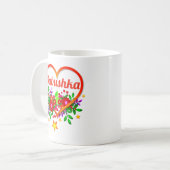Name der Großmutter ändern - Babushka Herz und Blu Kaffeetasse (Vorderseite Links)
