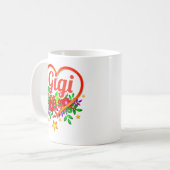 Name der Großmutter ändern - Gigi Herz & Blume Kaffeetasse (Vorderseite Links)