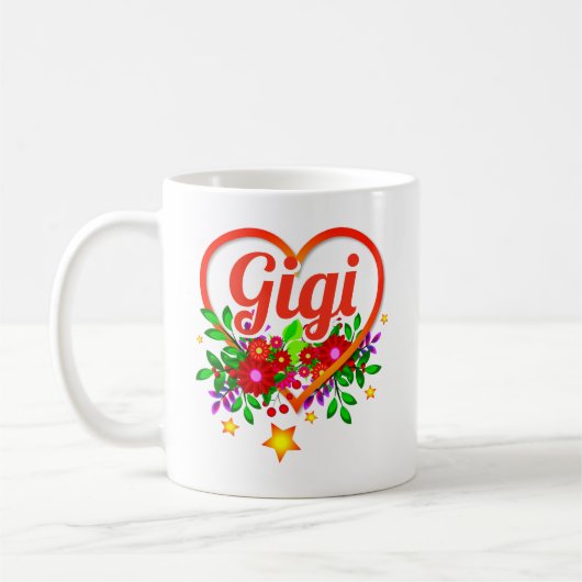 Name der Großmutter ändern - Gigi Herz & Blume Kaffeetasse (Links)