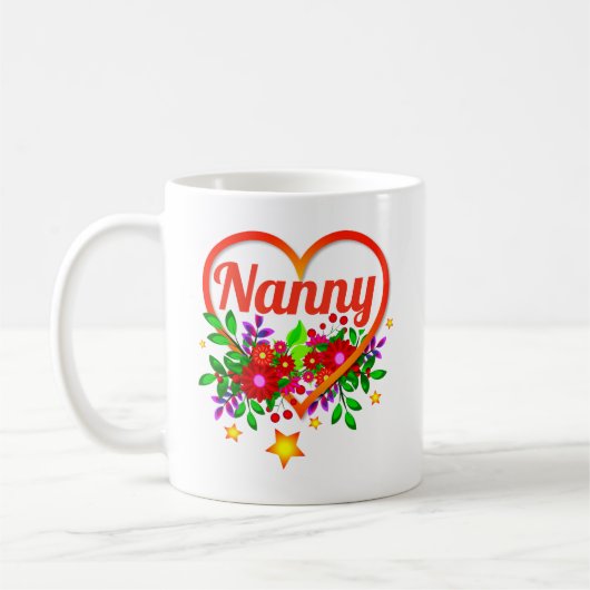Name der Großmutter ändern - Kindermädchen - Herz  Kaffeetasse (Links)