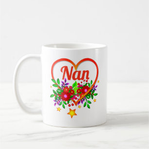 Name der Großmutter ändern - Nan - Herz und Blume Kaffeetasse