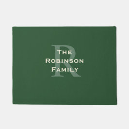 Name der Grün- und Tan-Familie Mit Monogramm Fußmatte