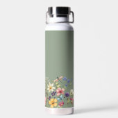 Name der grünen farbigen Wildblumen Trinkflasche (Rückseite)