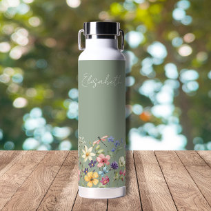 Name der grünen farbigen Wildblumen Trinkflasche