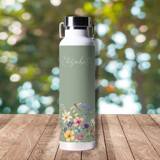 Name der grünen farbigen Wildblumen Trinkflasche