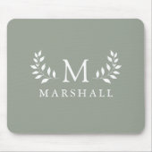 Name der grünen, modernen, eleganten, floralen Mon Mousepad (Vorne)