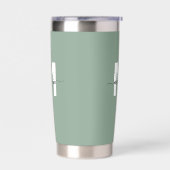 Name der grünen, modernen Monogramm Thermobecher (Links)