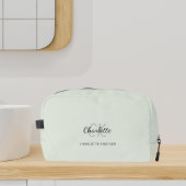 Name der grünen Monogramm-Initialen Waschbeutel