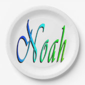 Name der grünen und blauen Noah, Pappteller (Vorderseite)