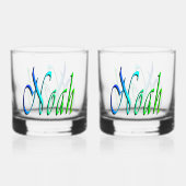 Name der grünen und blauen Noah, Whiskyglas (Vorderseite)
