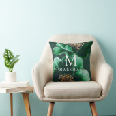 Name der grünen und goldfarbenen Monogrammfamilie Kissen (Stuhl )