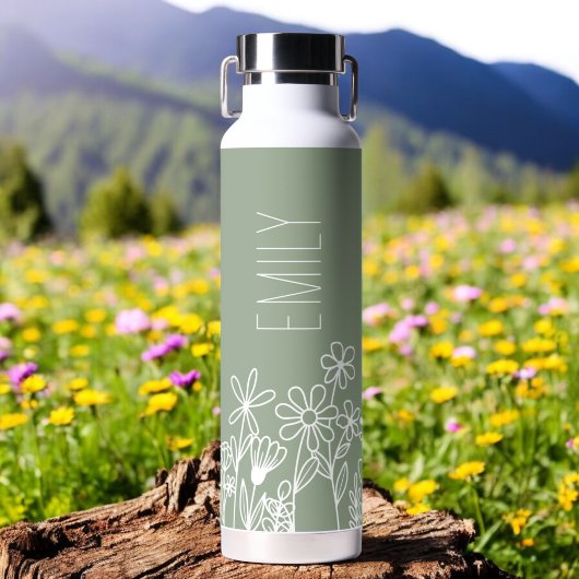 Name der grünen Wildblume Garden Monogram Trinkflasche