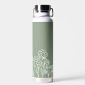 Name der grünen Wildblume Garden Monogram Trinkflasche (Rückseite)