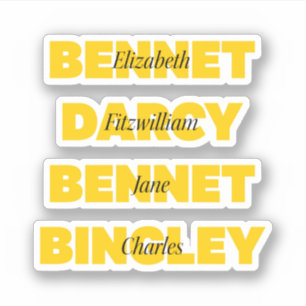 Name der Hauptcharaktere vom Stolz und vom Aufkleber