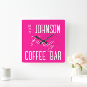 Name der heißen rosa Farbe Quadratische Wanduhr (Zuhause)