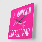 Name der heißen rosa Farbe Quadratische Wanduhr (Winkel)