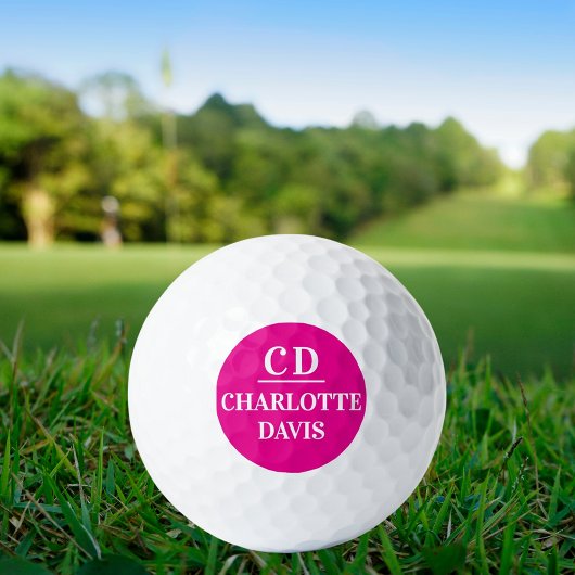 Name der heißen rosa Monogramm Golfball