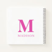Name der heißen rosa Monogramm Notizblock (Rückseite)