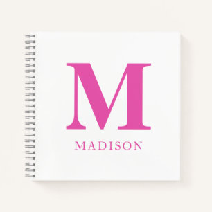 Name der heißen rosa Monogramm Notizblock