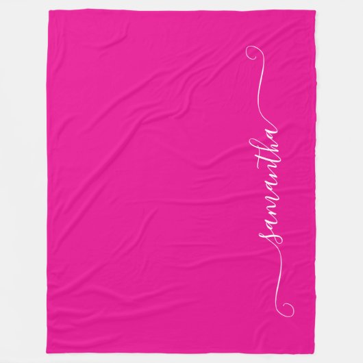 Name der heißen rosa und weißen Girly Swash Fleecedecke (Vorderseite)
