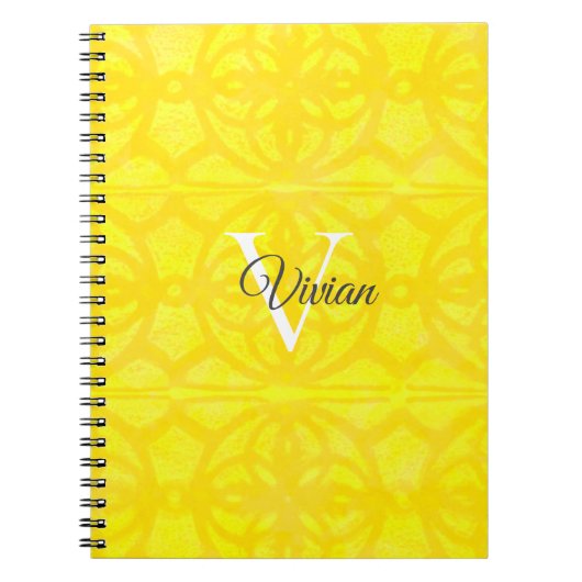 Name der hellgelben Farbe Monogram Notizblock (Vorderseite)