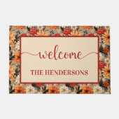 Name der Herbstfamilie Blume willkommen Fußmatte (Vorderseite)