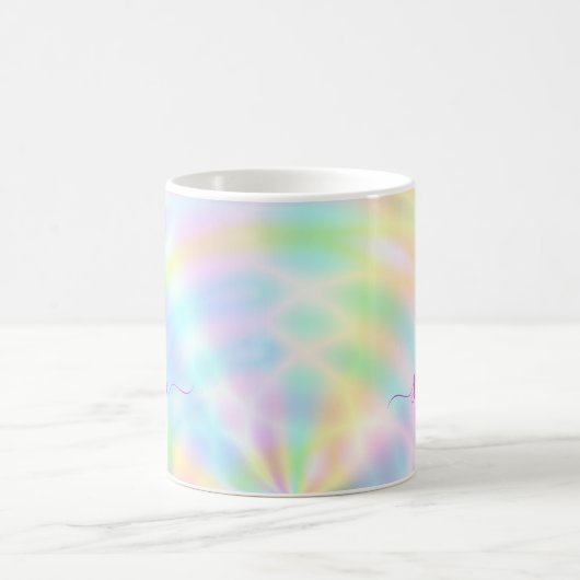 Name der Holografischen Iridescent-Rainbow-Monogra Kaffeetasse (Mittel)