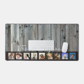 Name der Holzschau-Familie in der Fotocollage Schreibtischunterlage (Tastatur & Maus)