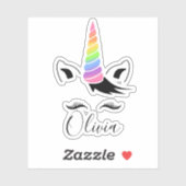 Name der hübschen Pastel Unicorn Aufkleber (Blatt)