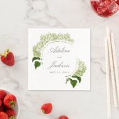 Name der Hydrangea-Blume und Hochzeitstag Serviette (Beispiel)