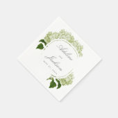 Name der Hydrangea-Blume und Hochzeitstag Serviette (Ecke)