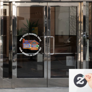 Name der Immobilienagentur und des Agenten des Gew Fensteraufkleber