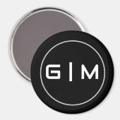 Name der individuell anpassbaren Initialen Magnet (Vorderseite/Rückseite)