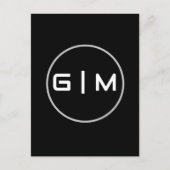 Name der individuell anpassbaren Initialen Postkarte (Vorderseite)