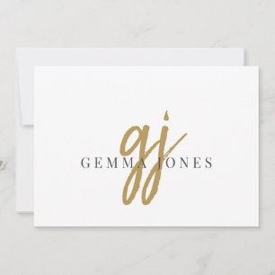Name der Initials für das elitäre Script-Gold-Mono Mitteilungskarte