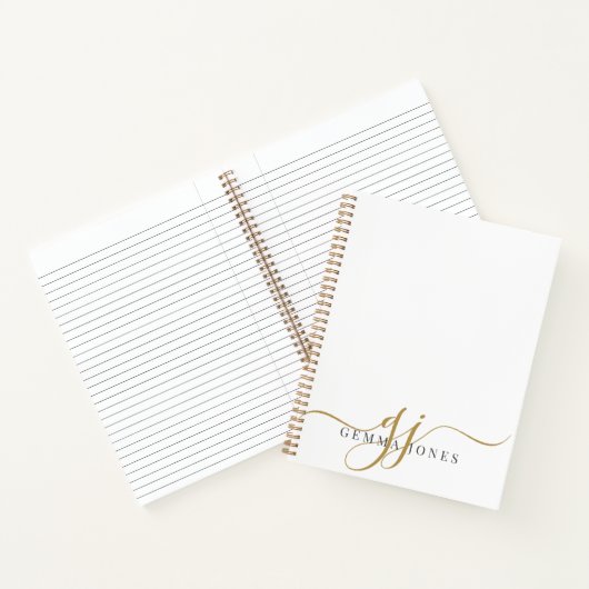 Name der Initials für das elitäre Script-Gold-Mono Notizblock (Innenseite)