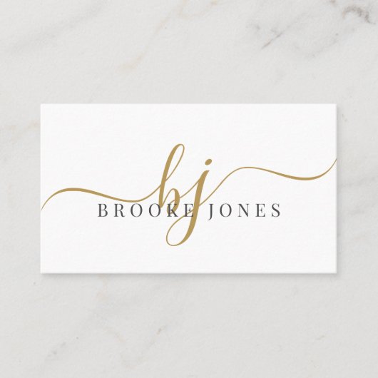 Name der Initials für das elitäre Script-Gold-Mono Visitenkarte (Vorderseite)