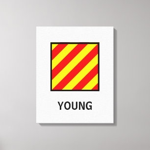 Name der jungen Familie: nautische Flagge Leinwanddruck