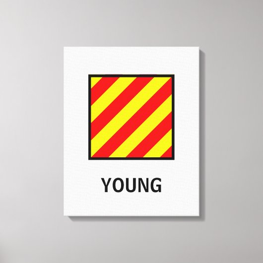 Name der jungen Familie: nautische Flagge Leinwanddruck (Vorderseite)