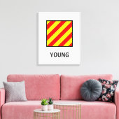 Name der jungen Familie: nautische Flagge Leinwanddruck (Insitu (Wohnzimmer))