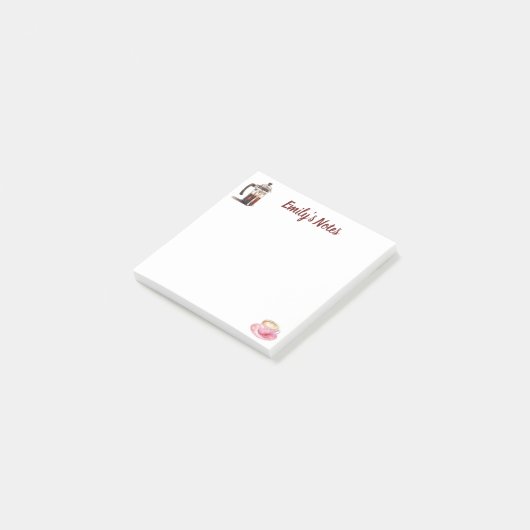 Name der Kaffeezeit Post-it Klebezettel (angewinkelt)