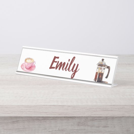 Name der Kaffeezeit Schreibtischnamensplakette (Vorderseite )