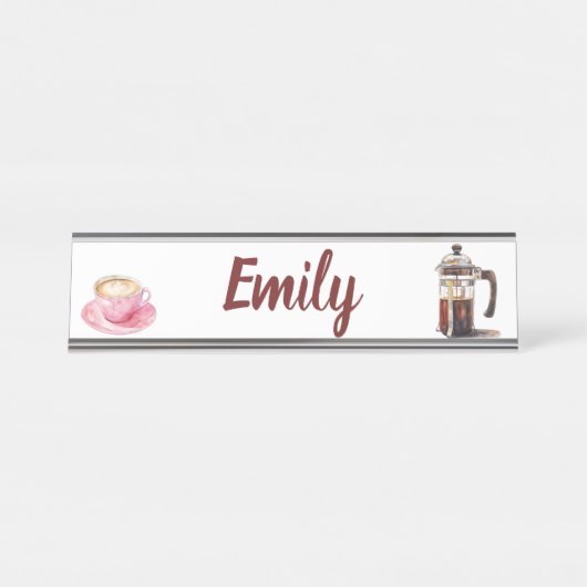 Name der Kaffeezeit Schreibtischnamensplakette (Vorderseite )