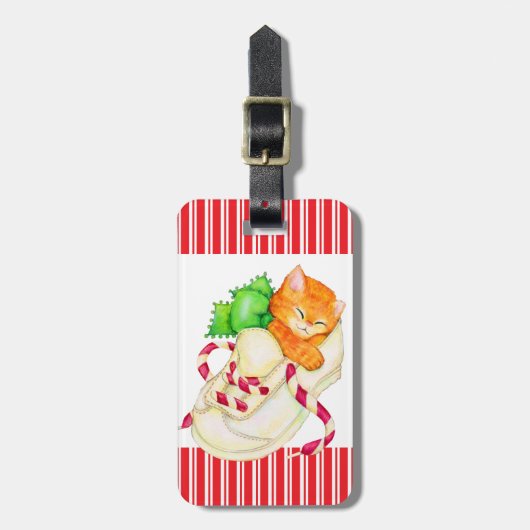 Name der Katze Adresse Weihnachtsgepäck Gepäckanhänger (Vorderseite vertikal)