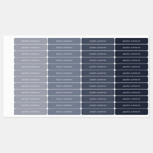 Name der Kinder auf grauem Adhesiv Etiketten