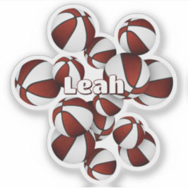 Name der Kinder auf Maroon weiß Mannschaftsfarben Aufkleber