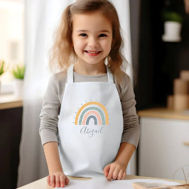 Name der Kinder Boho Pastell Erdtöne Kinderschürze