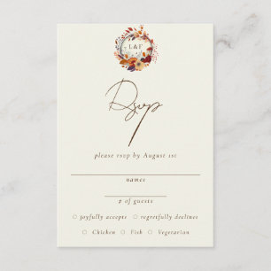 Name der klassischen Fall-Wildblume Initial-UAWG Begleitkarte