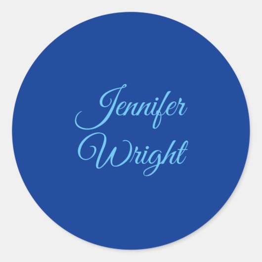 Name der klassischen Schlichten Luftwaffe Blue Runder Aufkleber (Vorderseite)